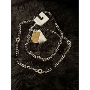 Michael kors mk circle curb chain belt/necklace/strap L/XL NWT